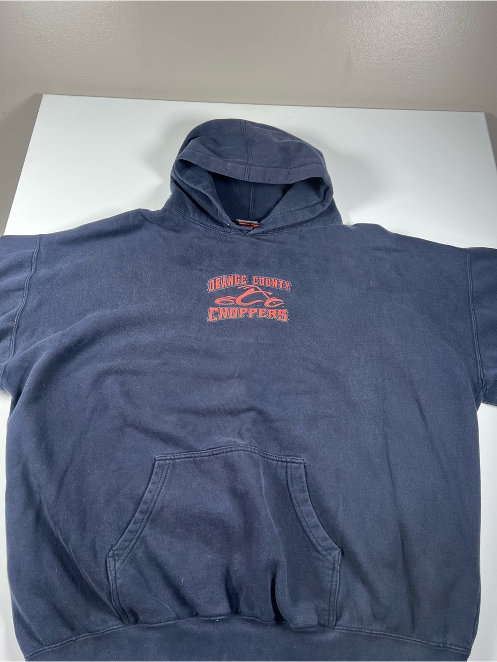 Vintage Orange County Choppers Men's Navy Pullover Hoodie
